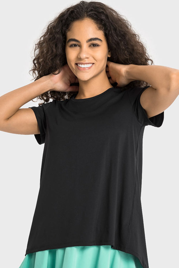 Tie Back Short Sleeve Sports Tee