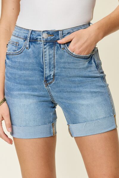 Judy Blue Full Size Tummy Control High Waist Denim Shorts